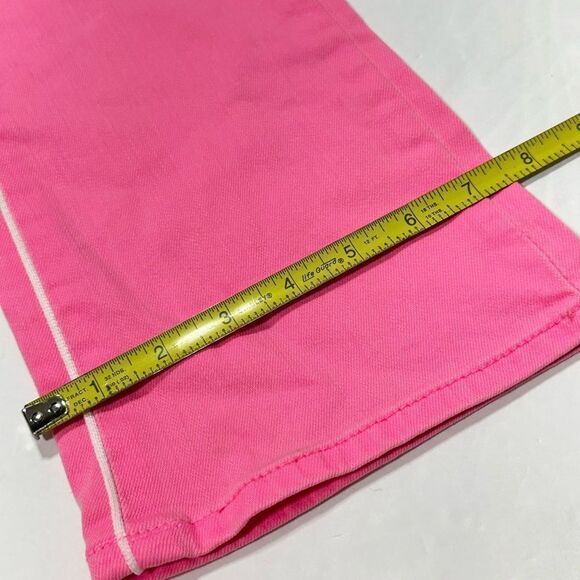 7 For All Mankind Pink High Waist Slim Kick Jeans 24 - Picture 4 of 8
